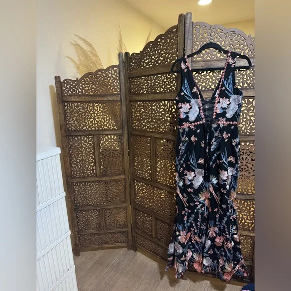 Marchesa Notte Butterfly Embroidery Gown Dress